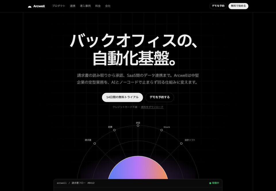 スタートアップのサイトデザイン案3（Arcwell（仮））