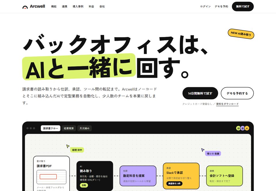 スタートアップのサイトデザイン案7（Arcwell（仮））